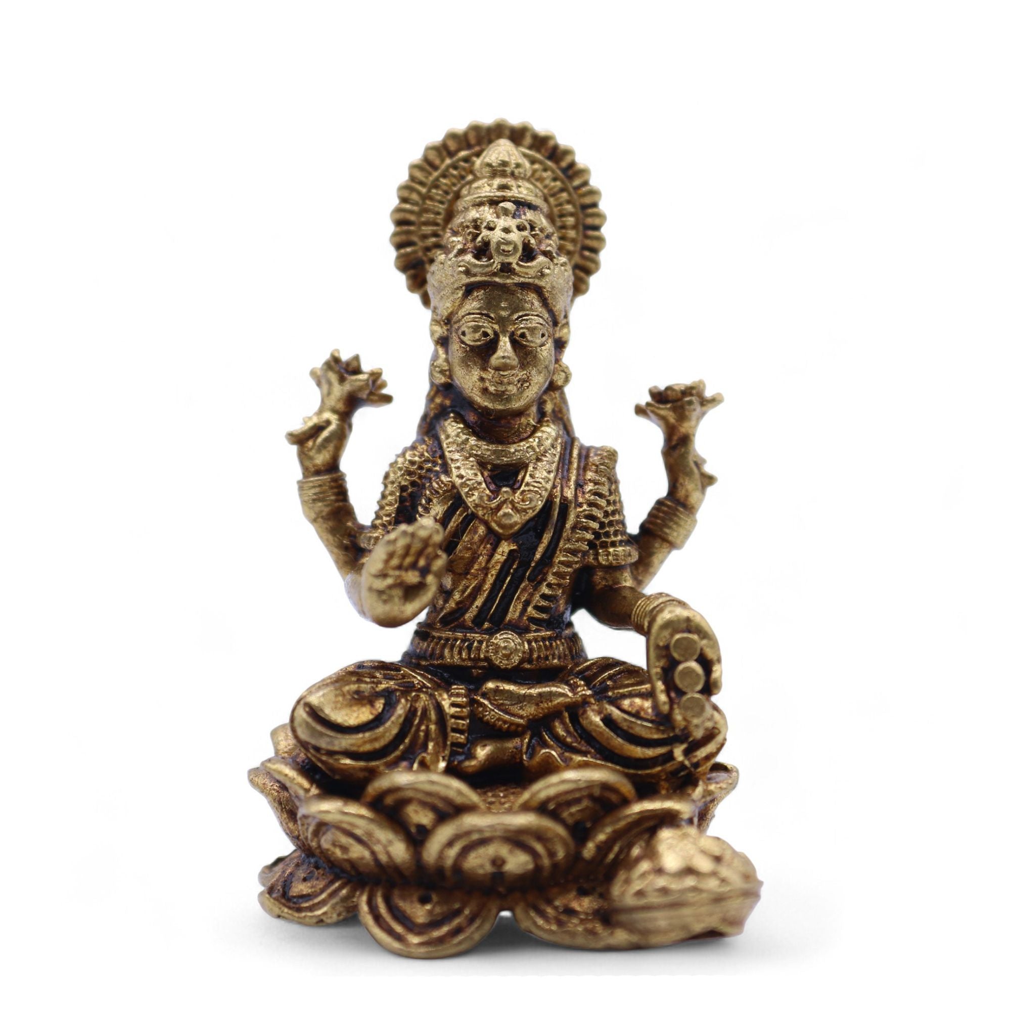 Dioses en miniatura de latón - Laxmi (22 g)  - 37 mm