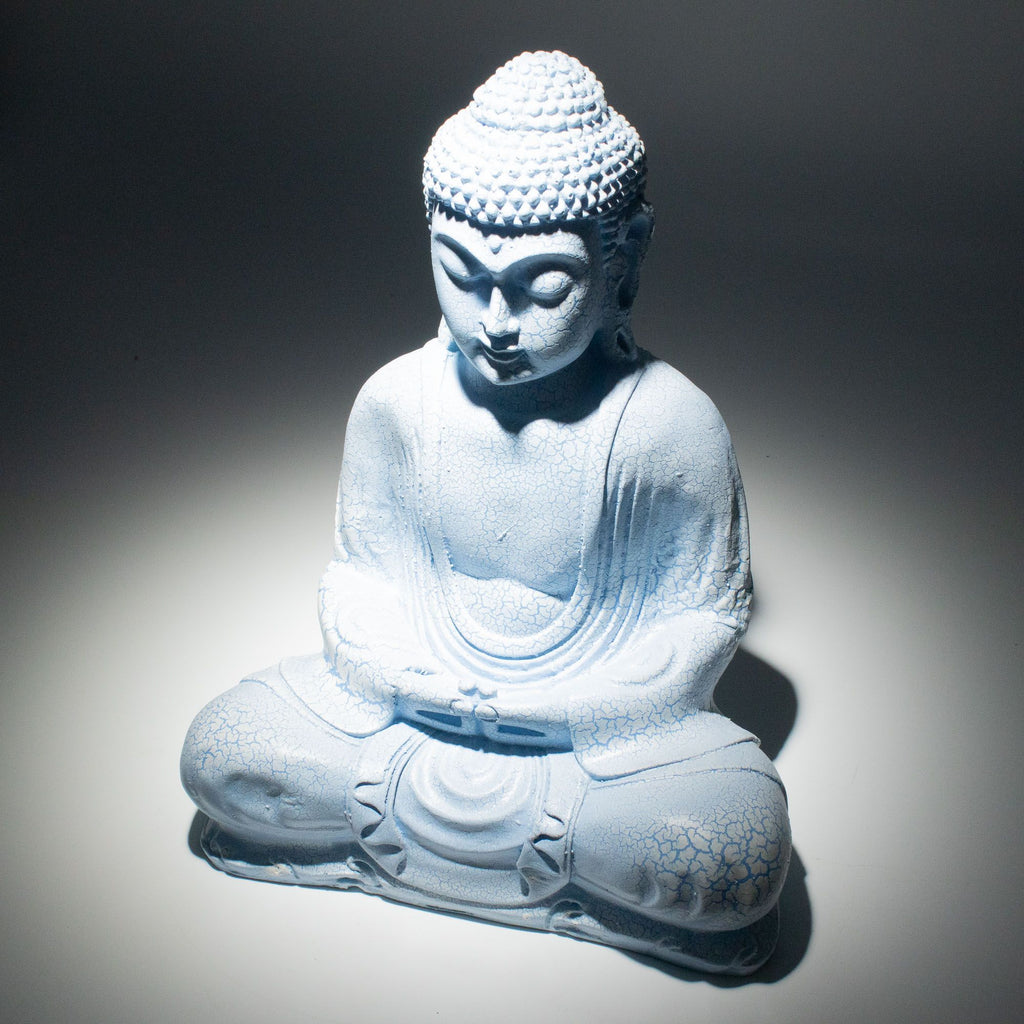 Lámpara de Buda para meditación azul cielo - soporte ovalado