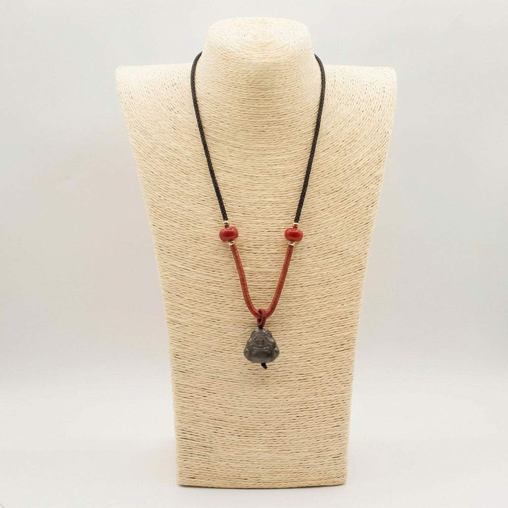 Colgantes geniales de piedras preciosas - Buda de obsidiana Sliver