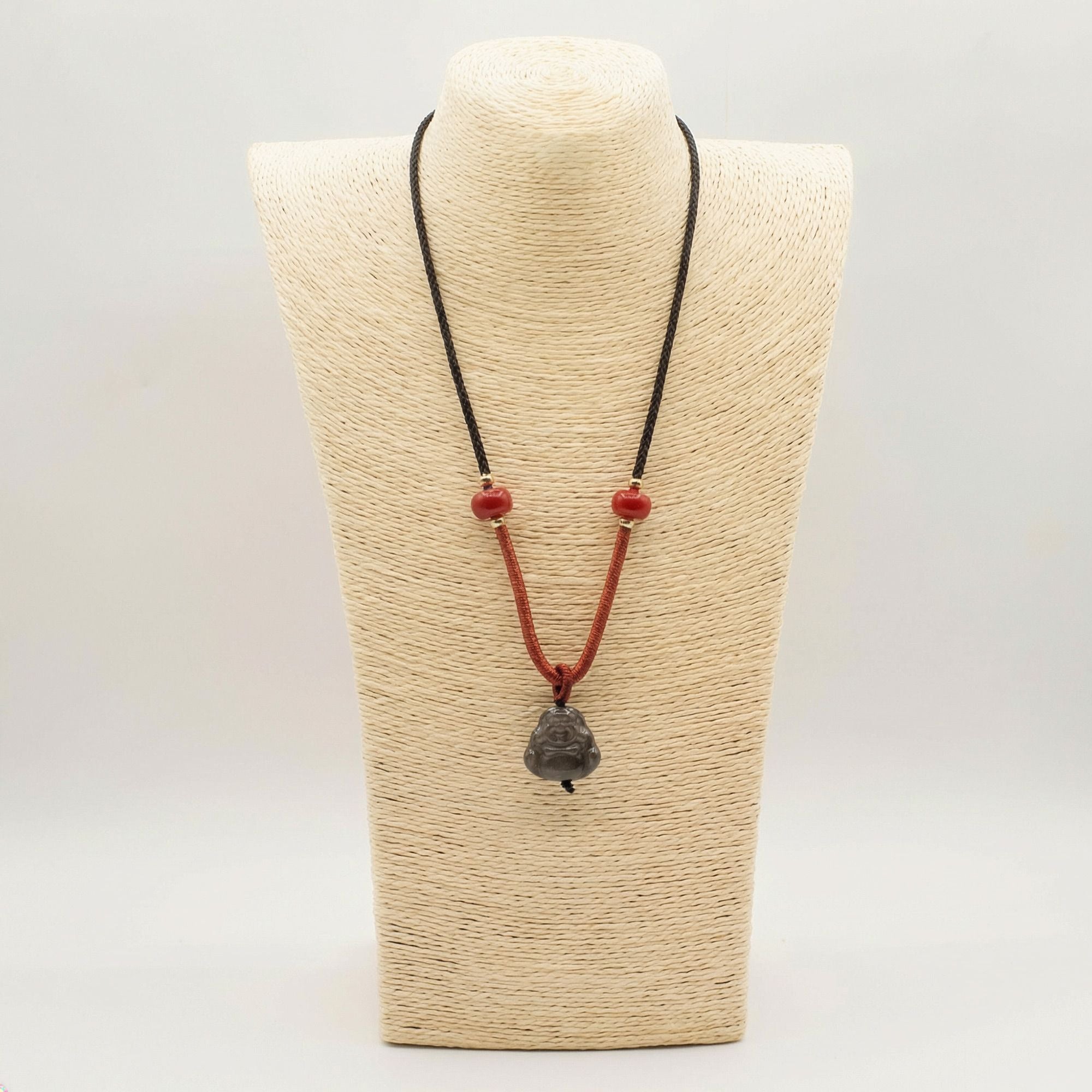 Colgantes geniales de piedras preciosas - Buda de obsidiana Sliver
