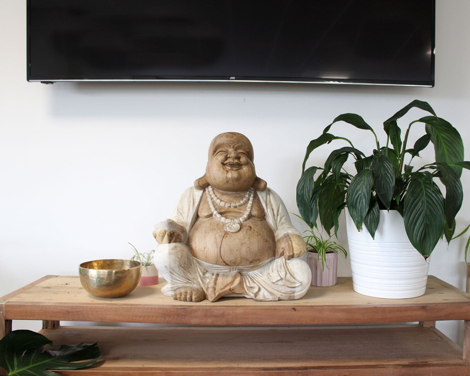 Buda Feliz - Blanqueado 50cm
