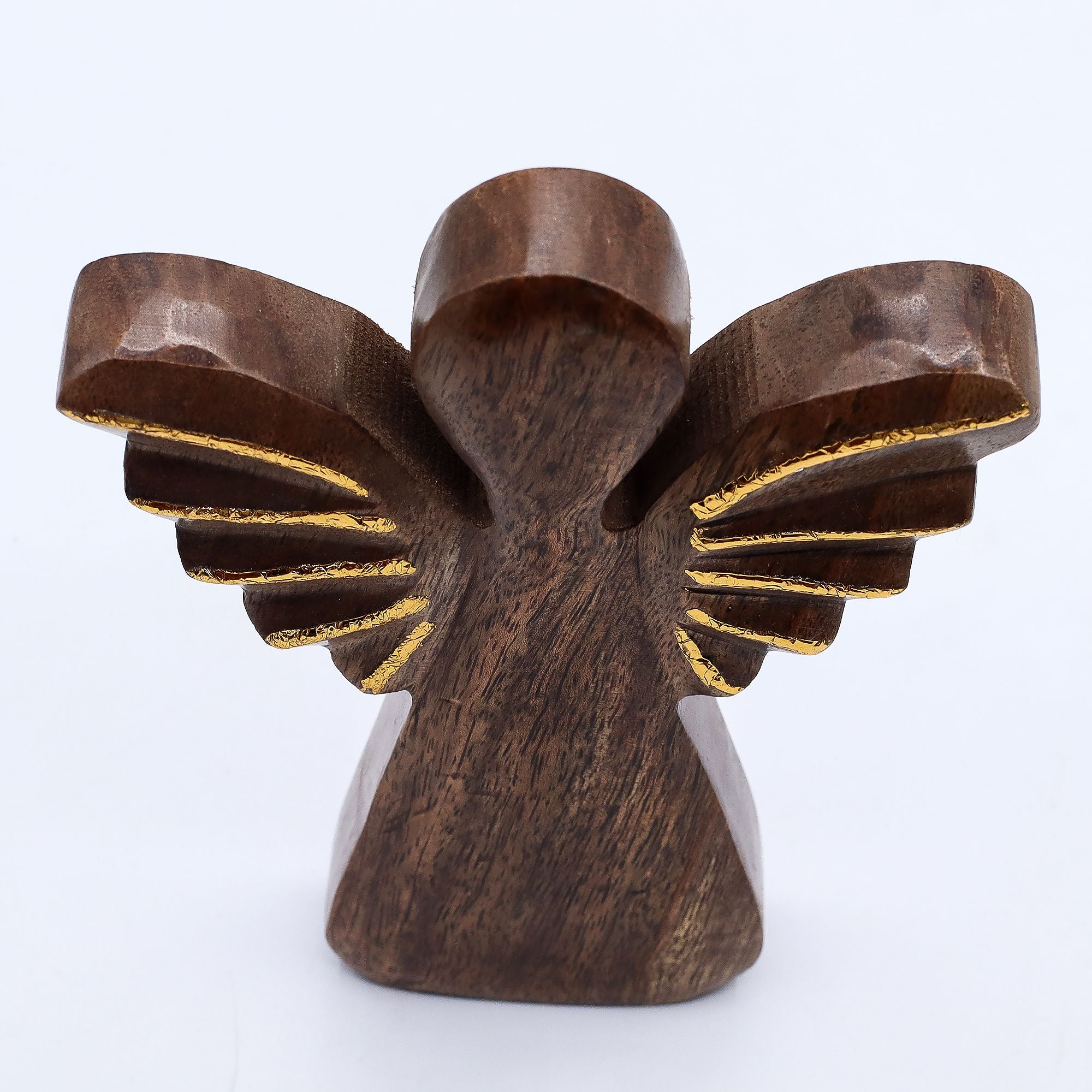 Ángel grande de madera de mango - decoración dorada