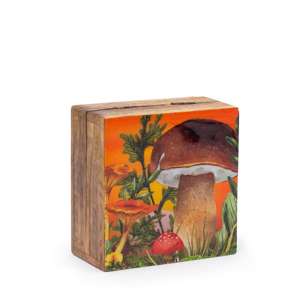 Caja Cuadrada Esmaltada Pequeña 10x10x4.2cm - Seta Granate