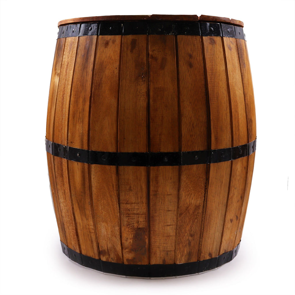 Taburete de barril de cerveza y soporte para parasol – Madera natural 38 x 32 cm