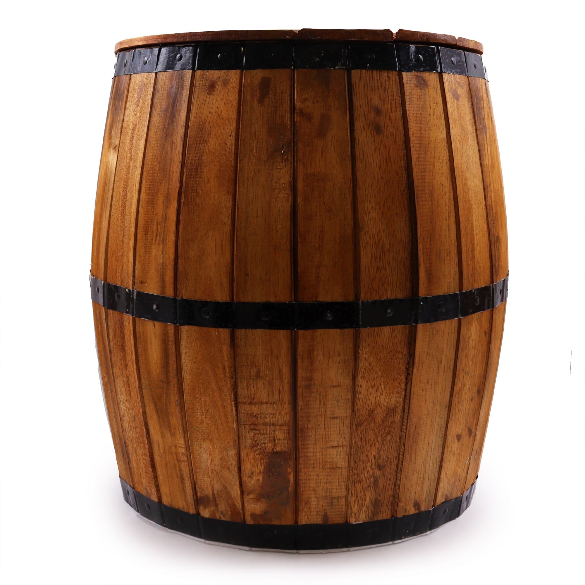 Taburete de barril de cerveza y soporte para parasol – Madera natural 38 x 32 cm
