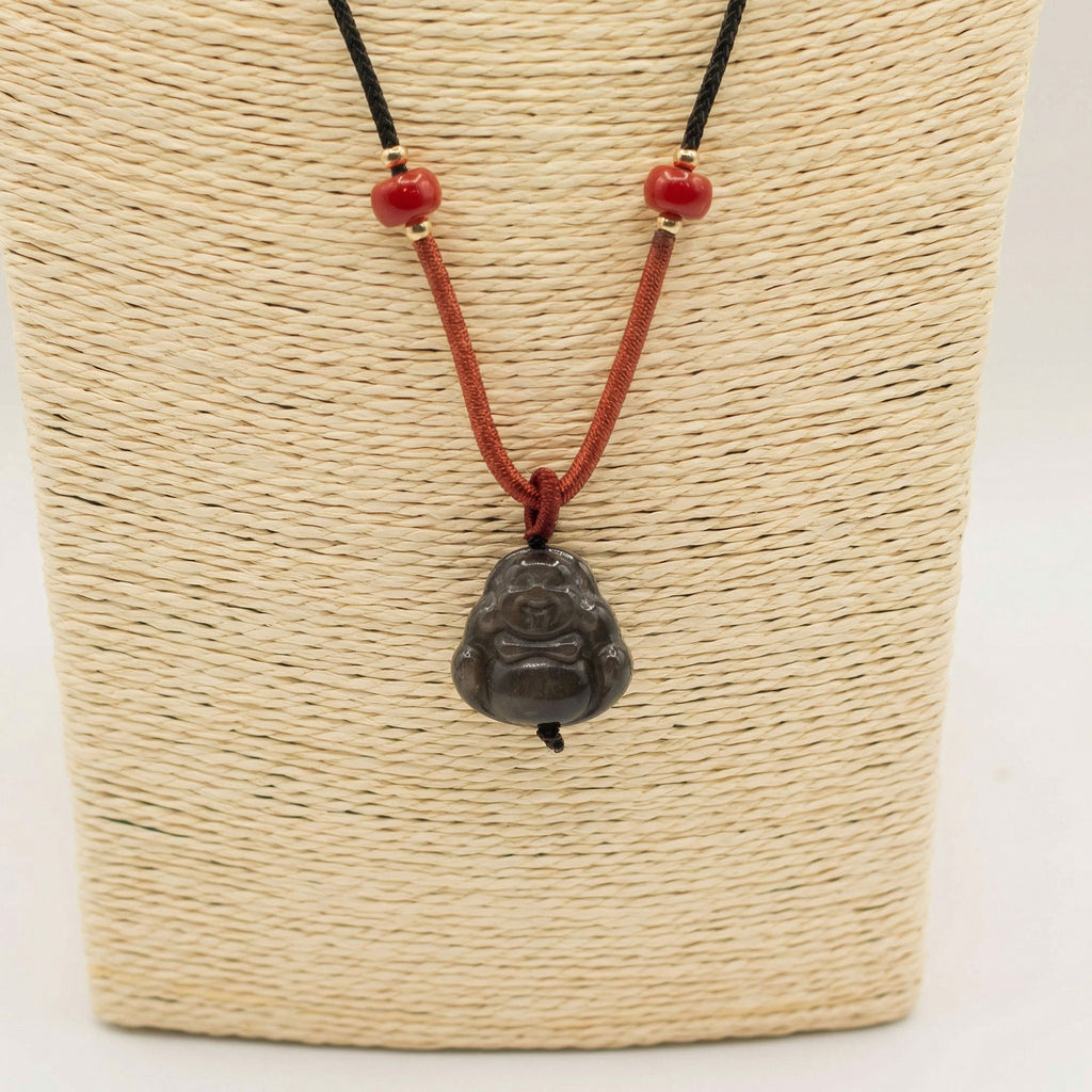 Colgantes geniales de piedras preciosas - Buda de obsidiana Sliver