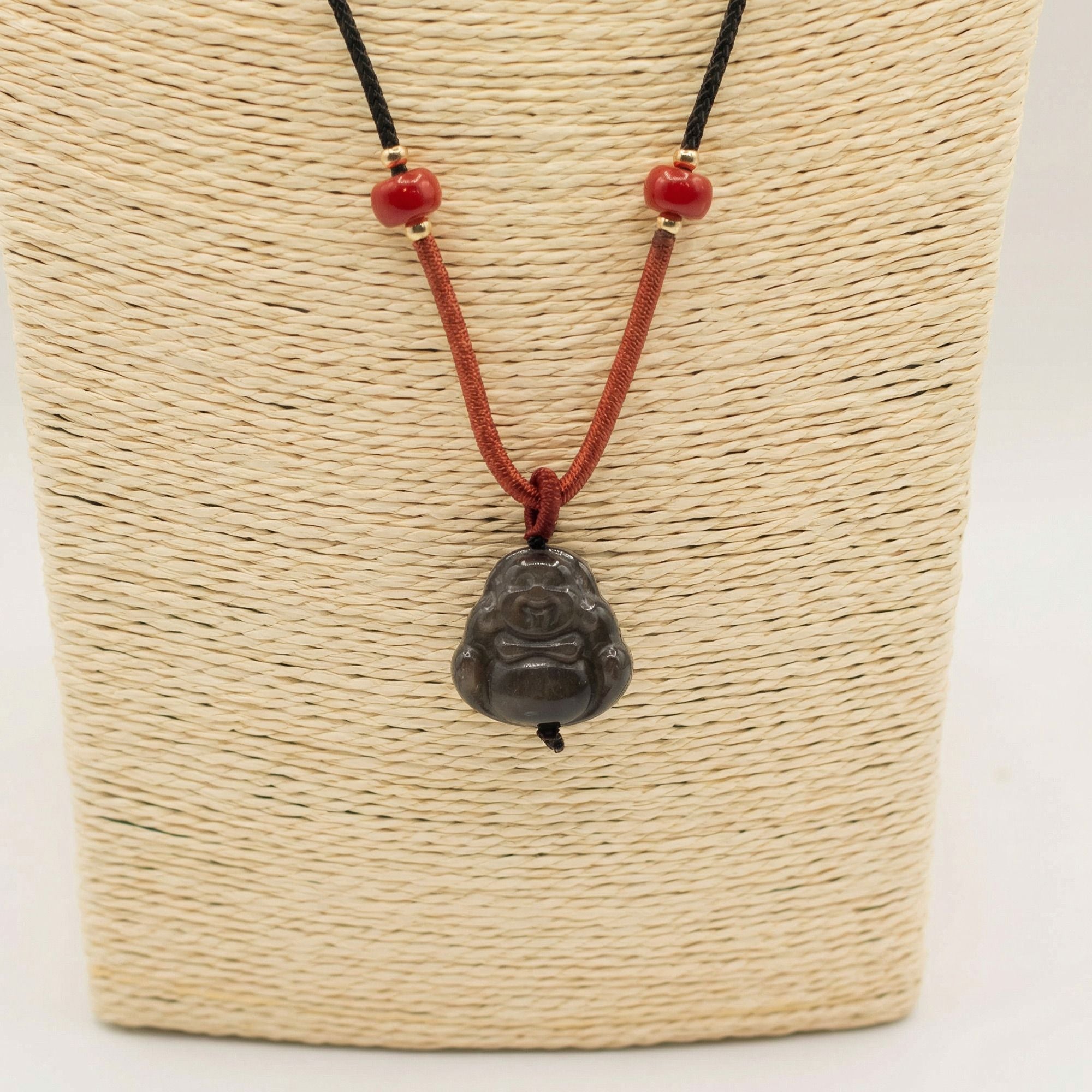 Colgantes geniales de piedras preciosas - Buda de obsidiana Sliver