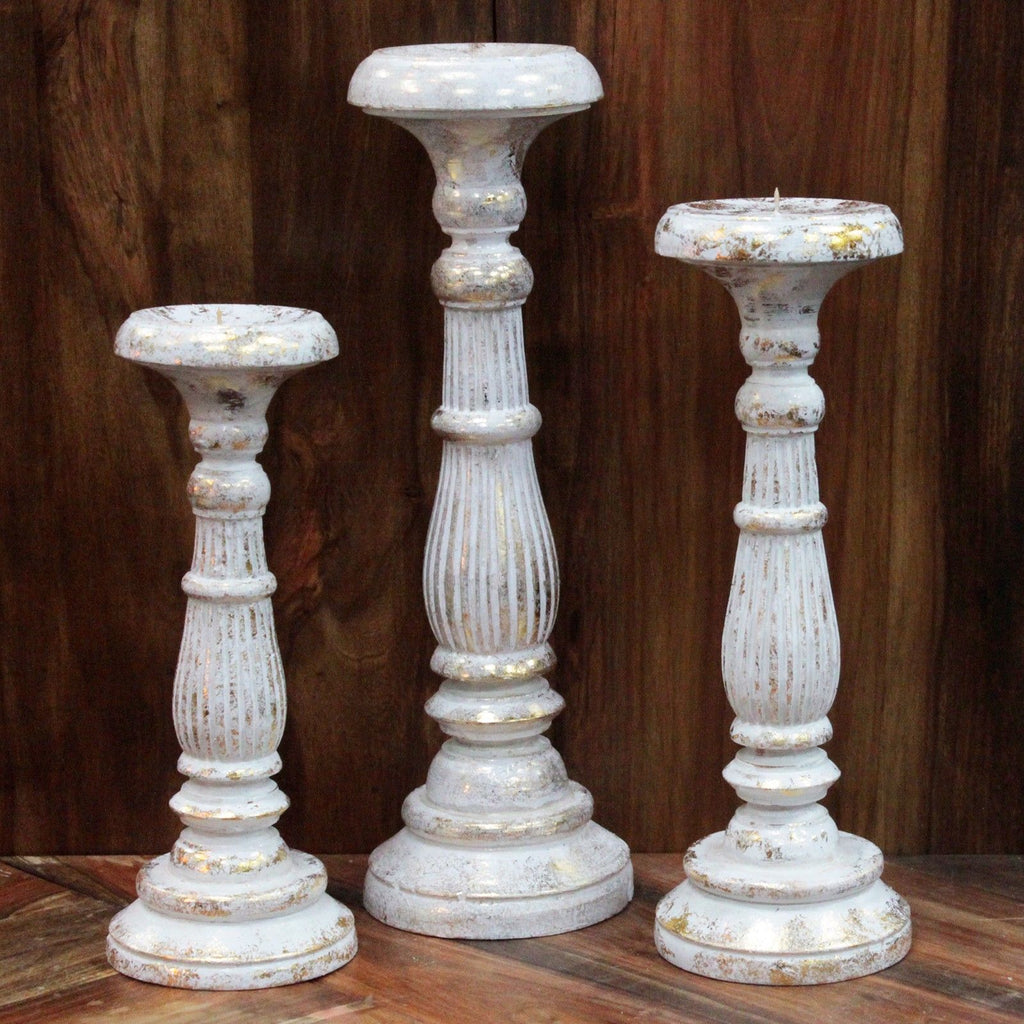 Soporte de vela grande - Oro blanco