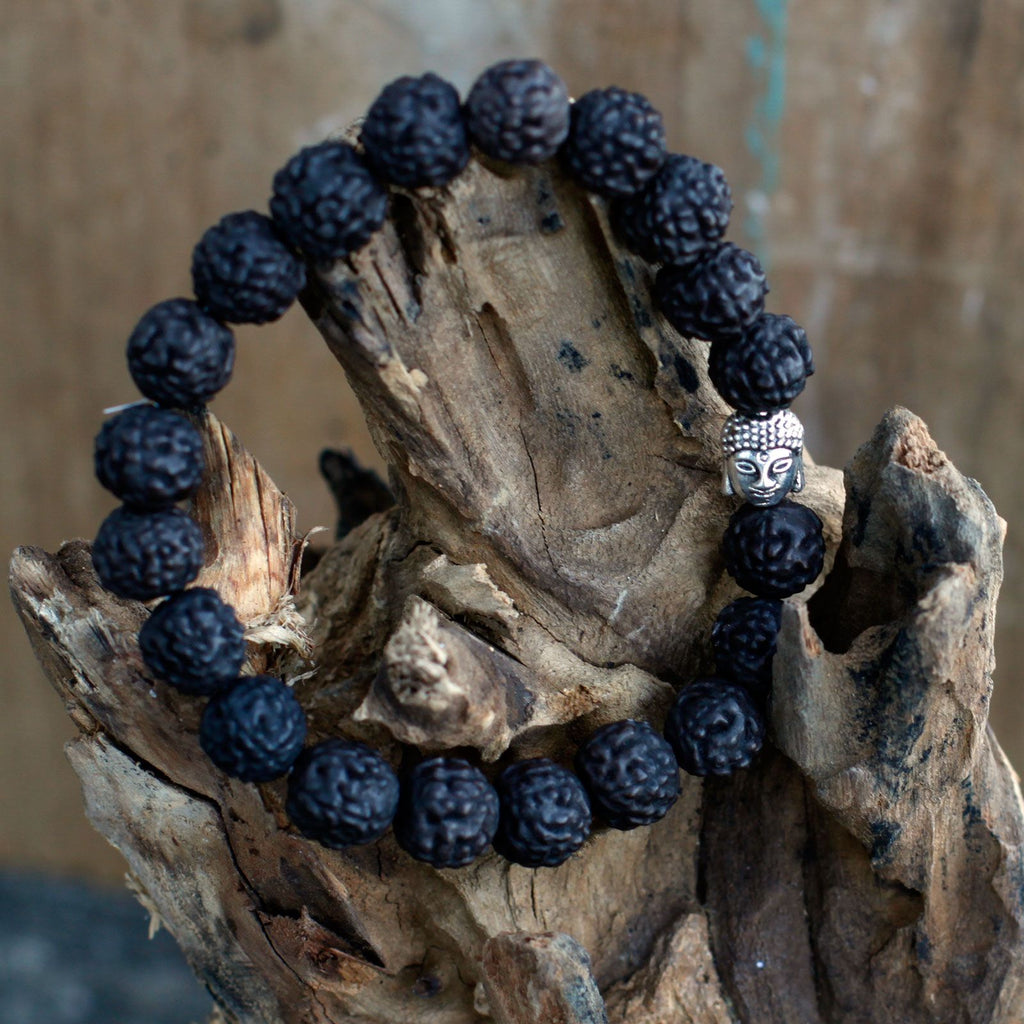 Rudraksha Brazalete de Buda Japa Mala - Oscuro
