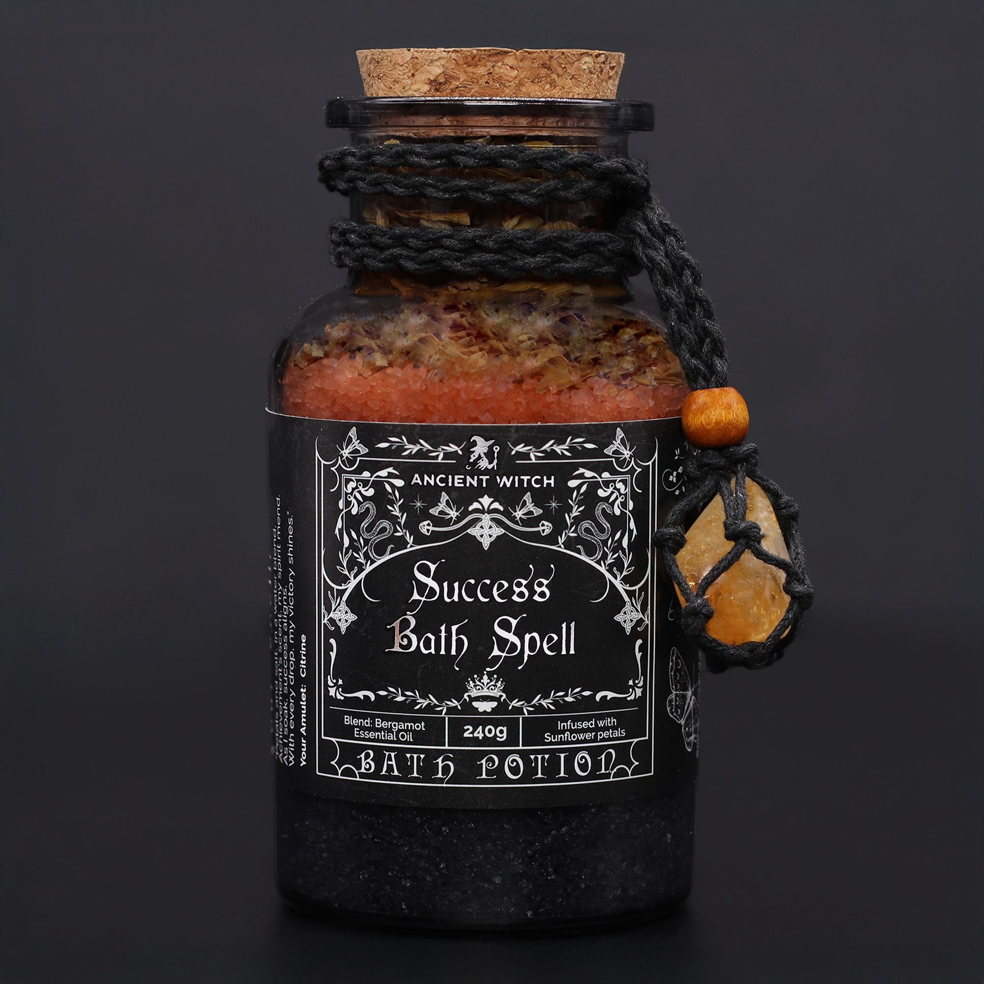 Poción de baño de bruja antigua y amuleto de cristal de citrino - Éxito