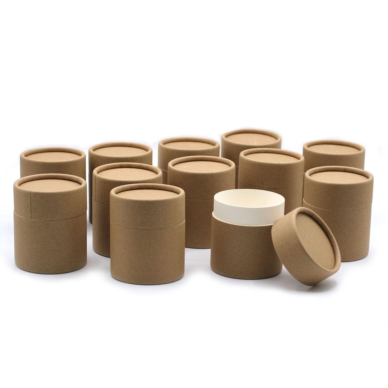 Tubo de cartón kraft marrón Alto: 8,5 cm x Fondo: 7,5 cm