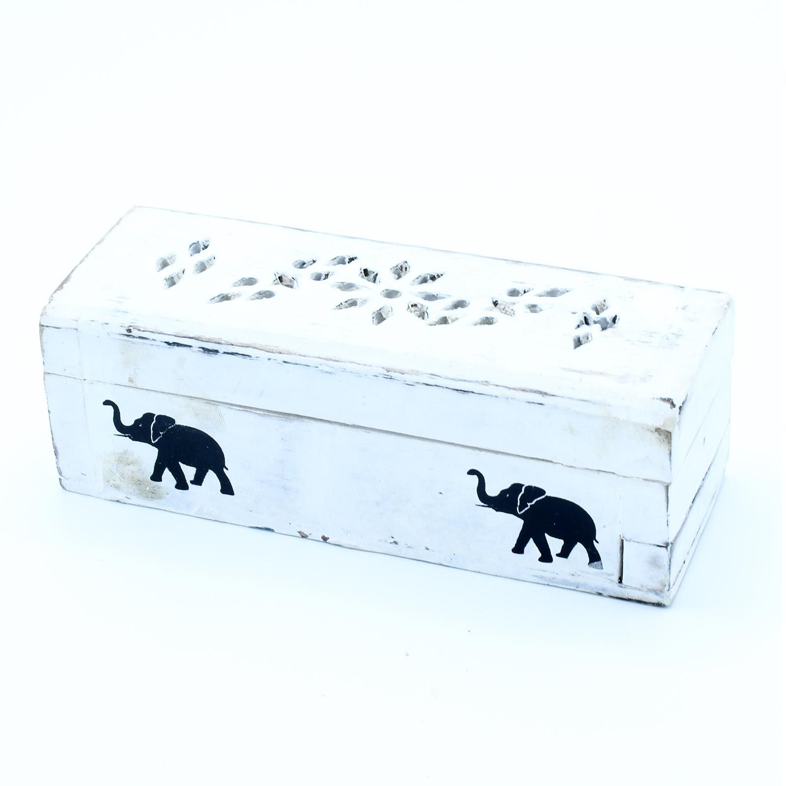 Porta Incienso Acabado en Blanco - Caja de Conos para el humo de 15 cm