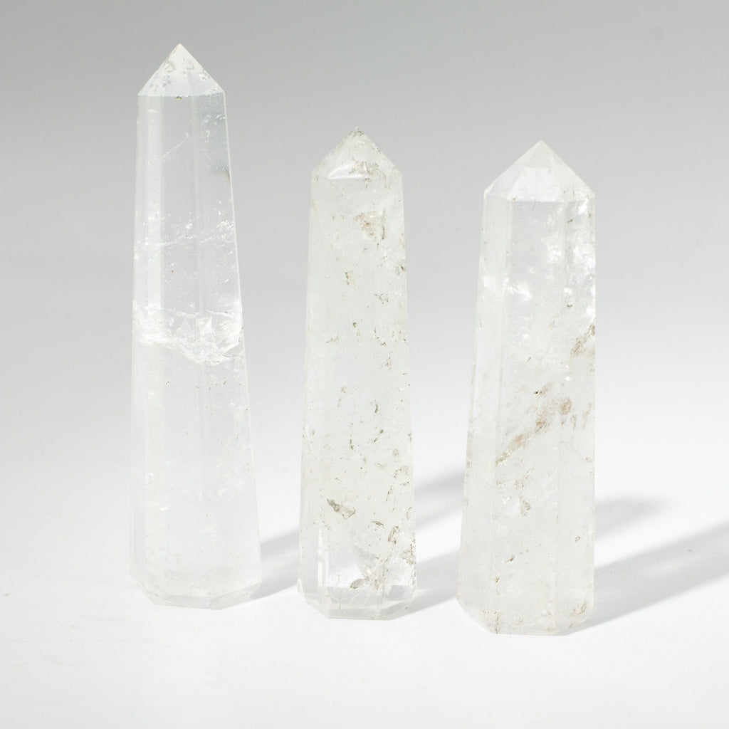 Punta de obelisco de seis caras de piedra preciosa aprox. 11 cm - Cuarzo claro