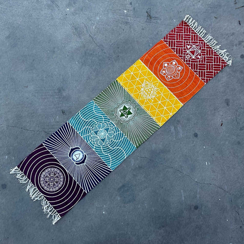 Alfombra de Yoga 100% Algodón - 60x200cm - 7 Chakras