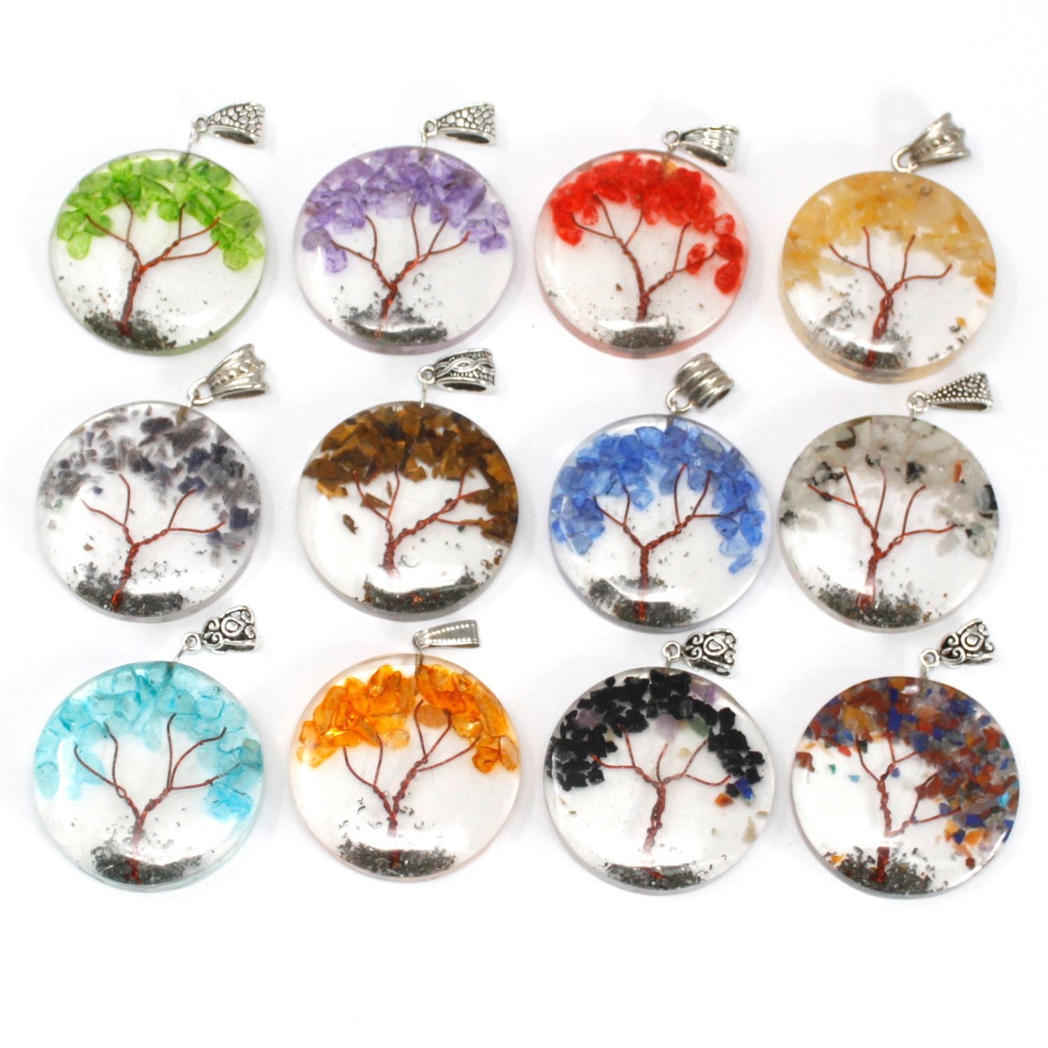 Colgante de Orgonita - Round Amethyst Tree