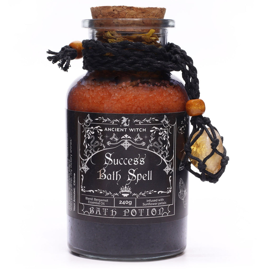 Poción de baño de bruja antigua y amuleto de cristal de citrino - Éxito