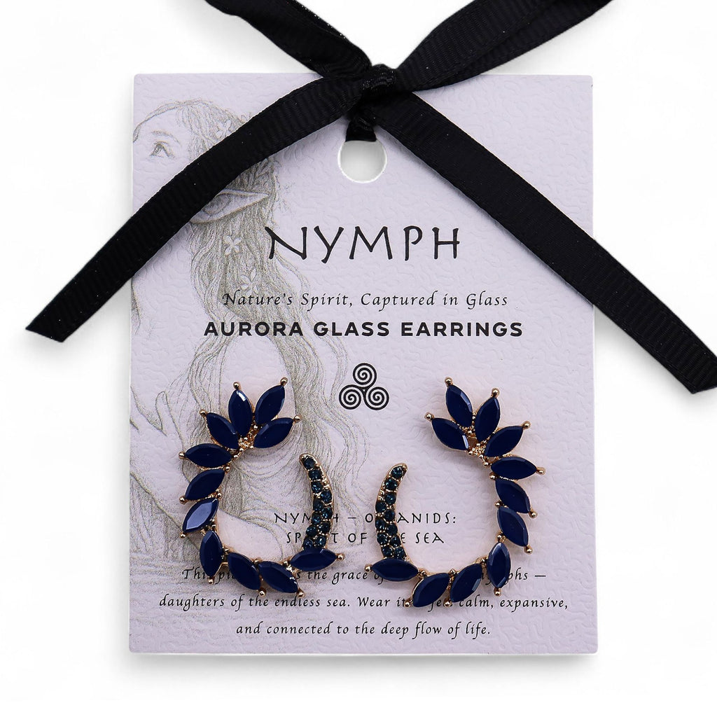 Pendientes de Cristal Vintage - Aro - Azul