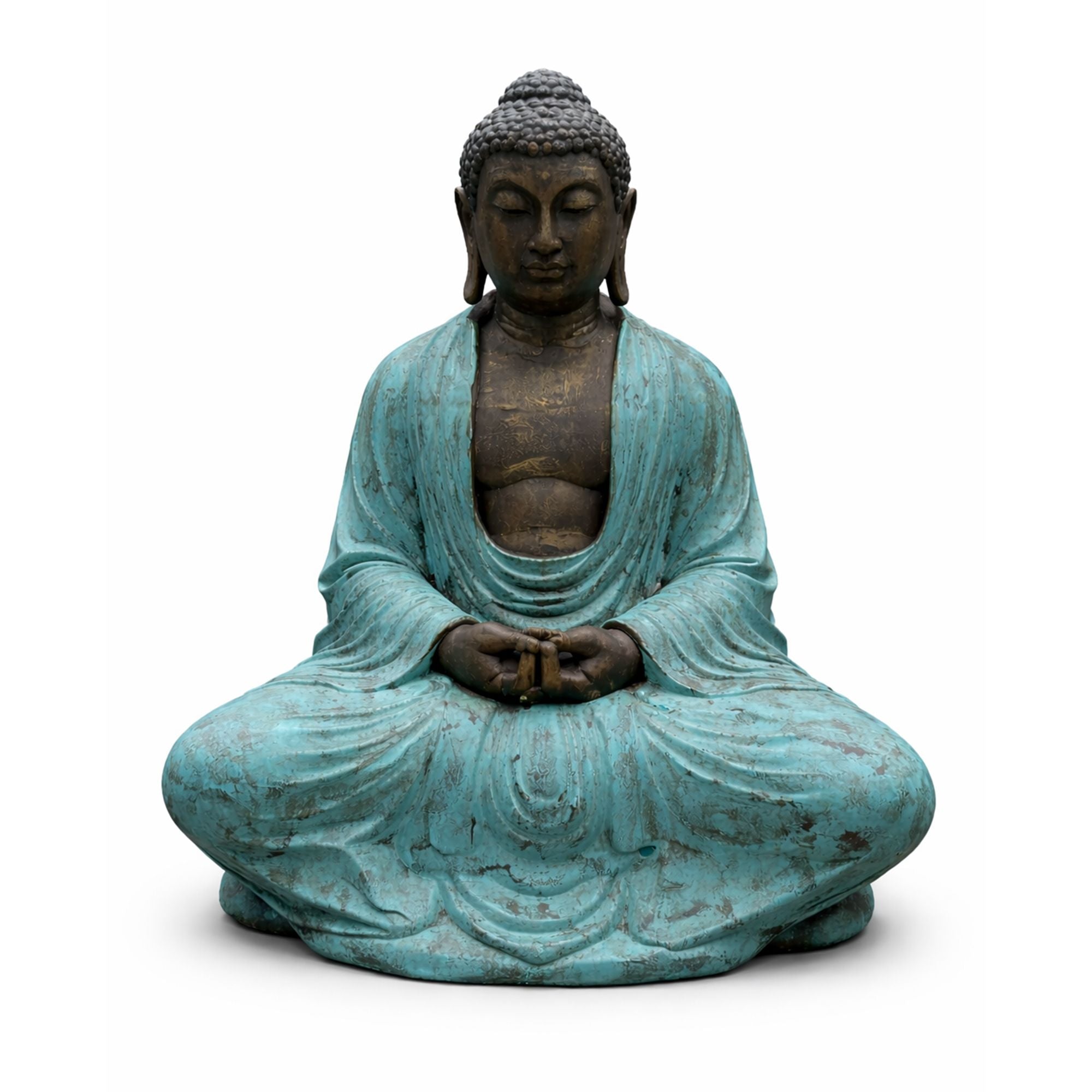 Buda tailandés grande de turquesa y piedra - 0.96m