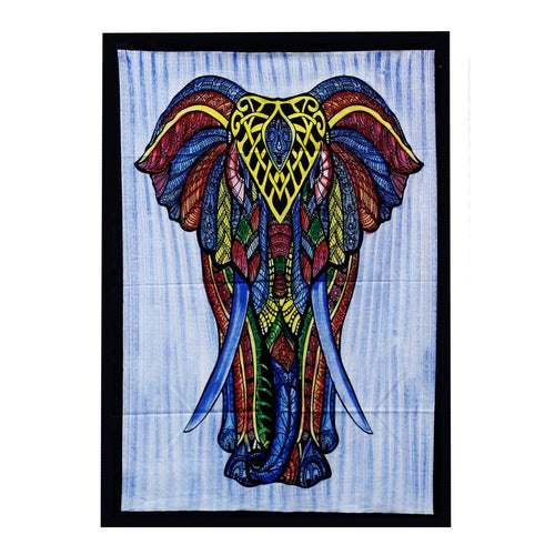 Arte de Pared en Algodón Pintado a Mano - Elefante