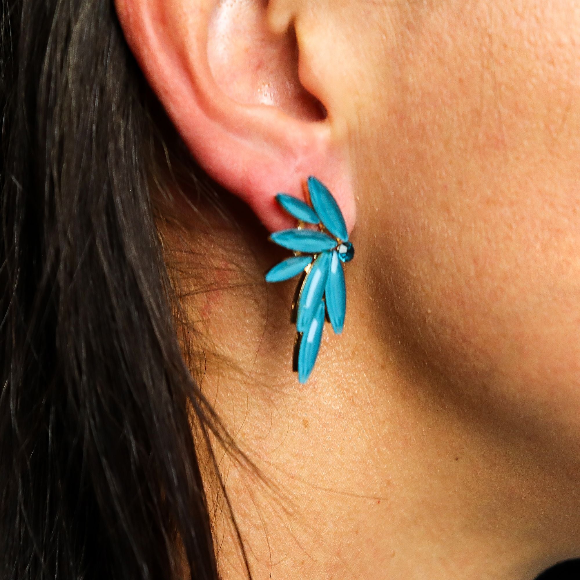 Pendientes de Cristal Vintage - Hadas - Verde Turquesa