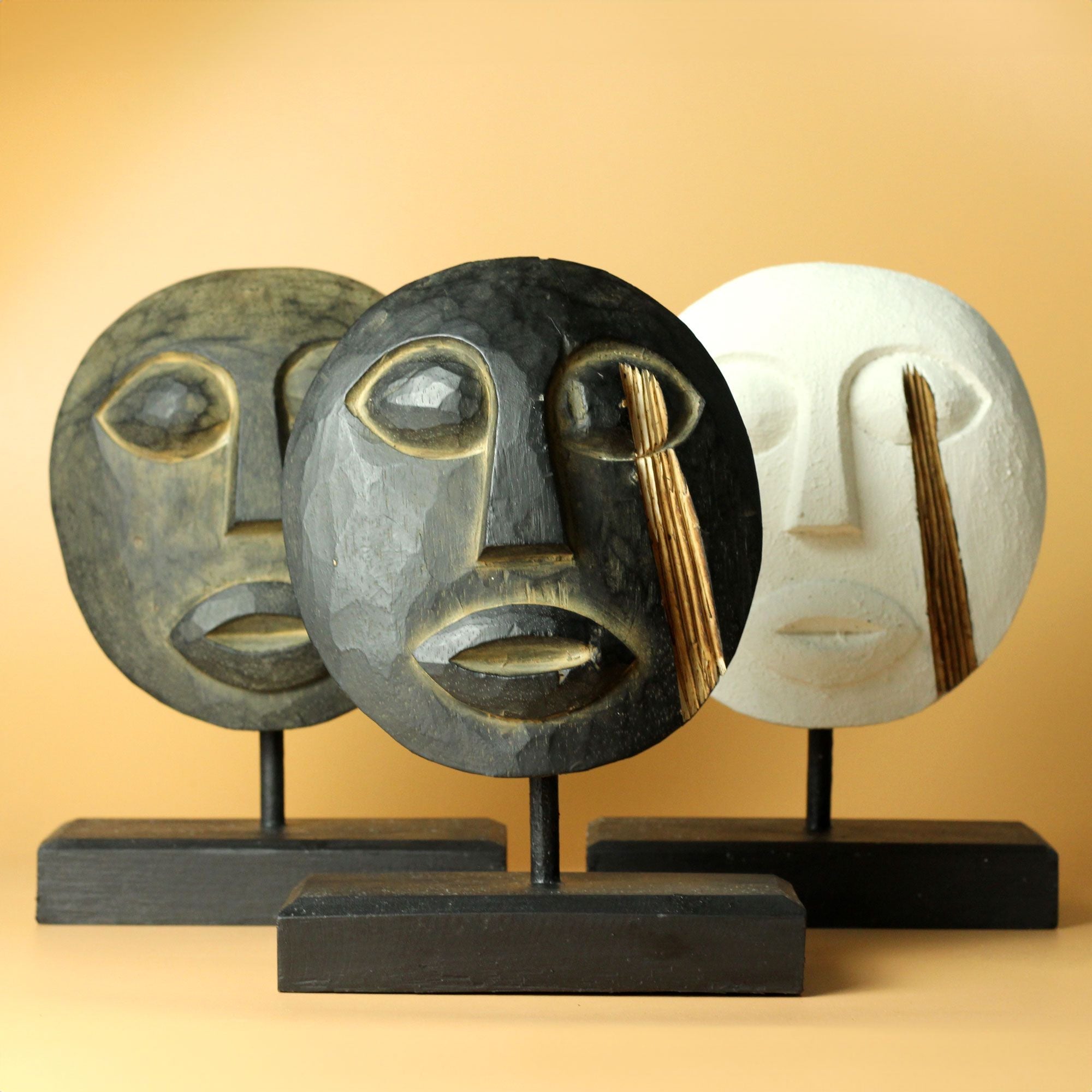 Máscara Decorativa Tribal de Timor - Antigua 27x20cm