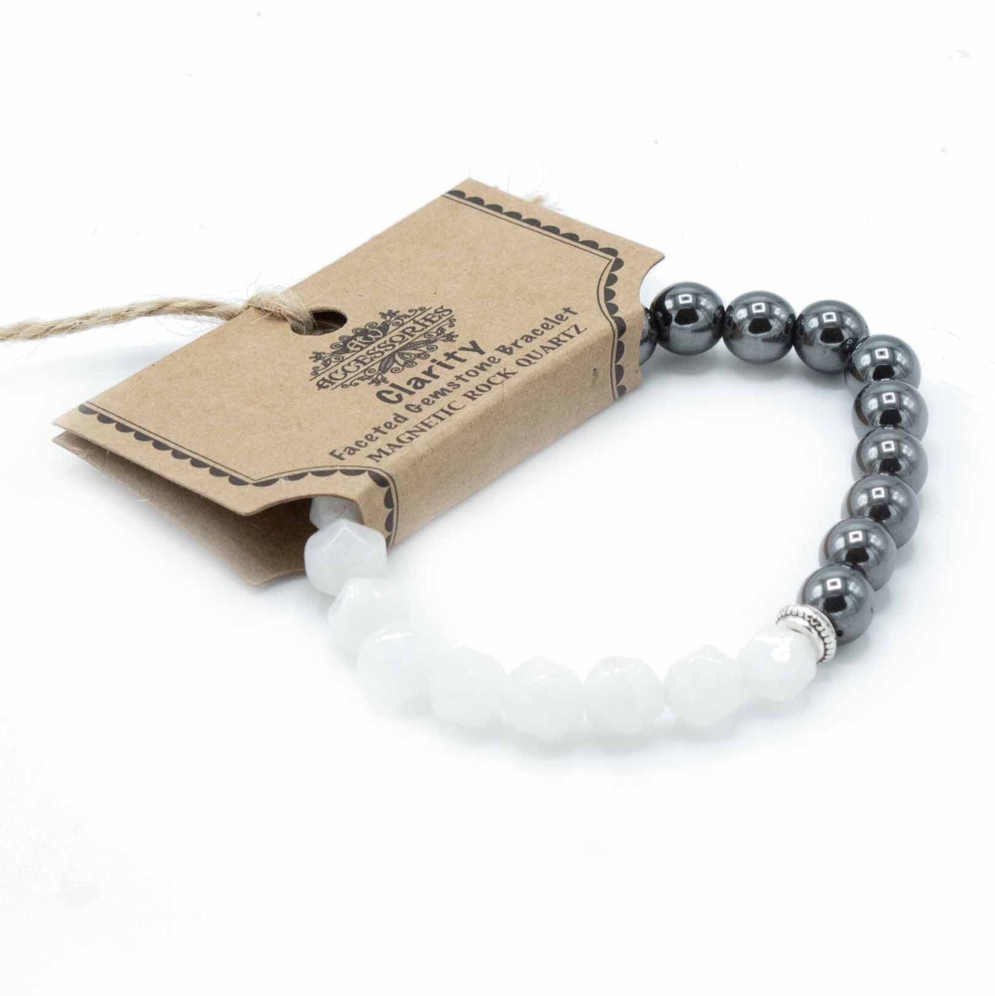 Pulsera de Piedra Preciosa Tallada - Piedra de Cuarzo Mágnetico