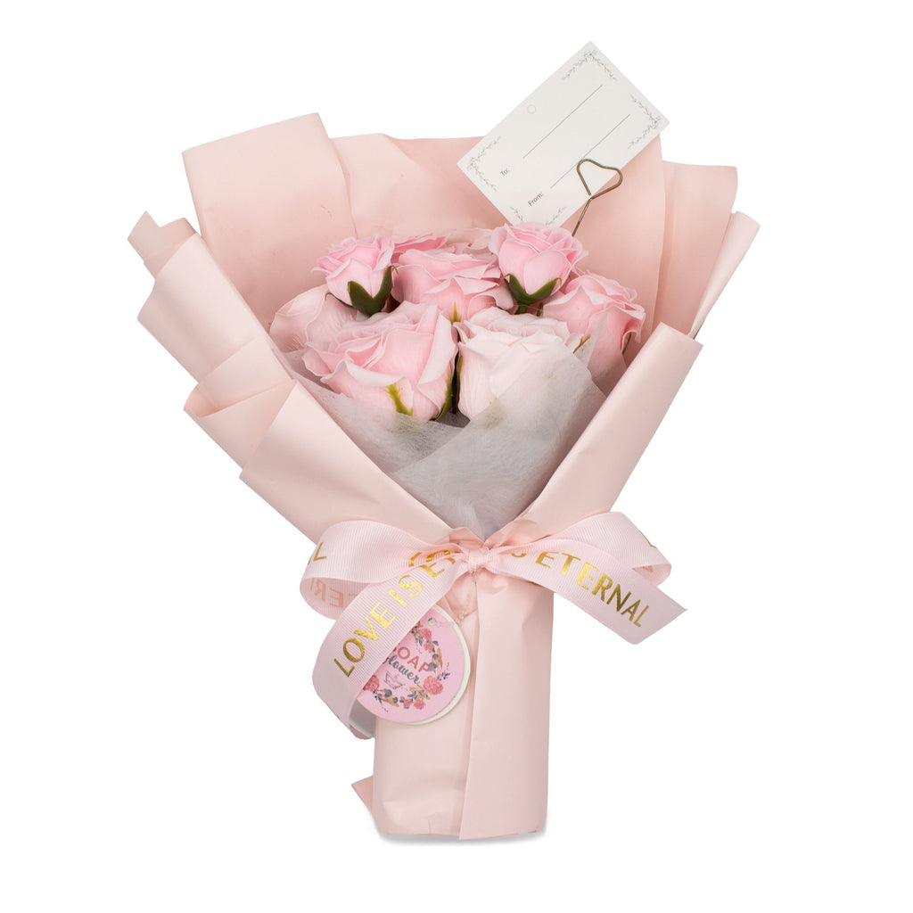 Ramo grande de rosas rosadas - El amor es eterno -  Tarjeta de regalo