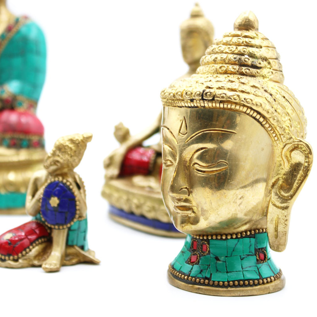 Figura de Buda de Latón - Cabeza Med - 8 cm