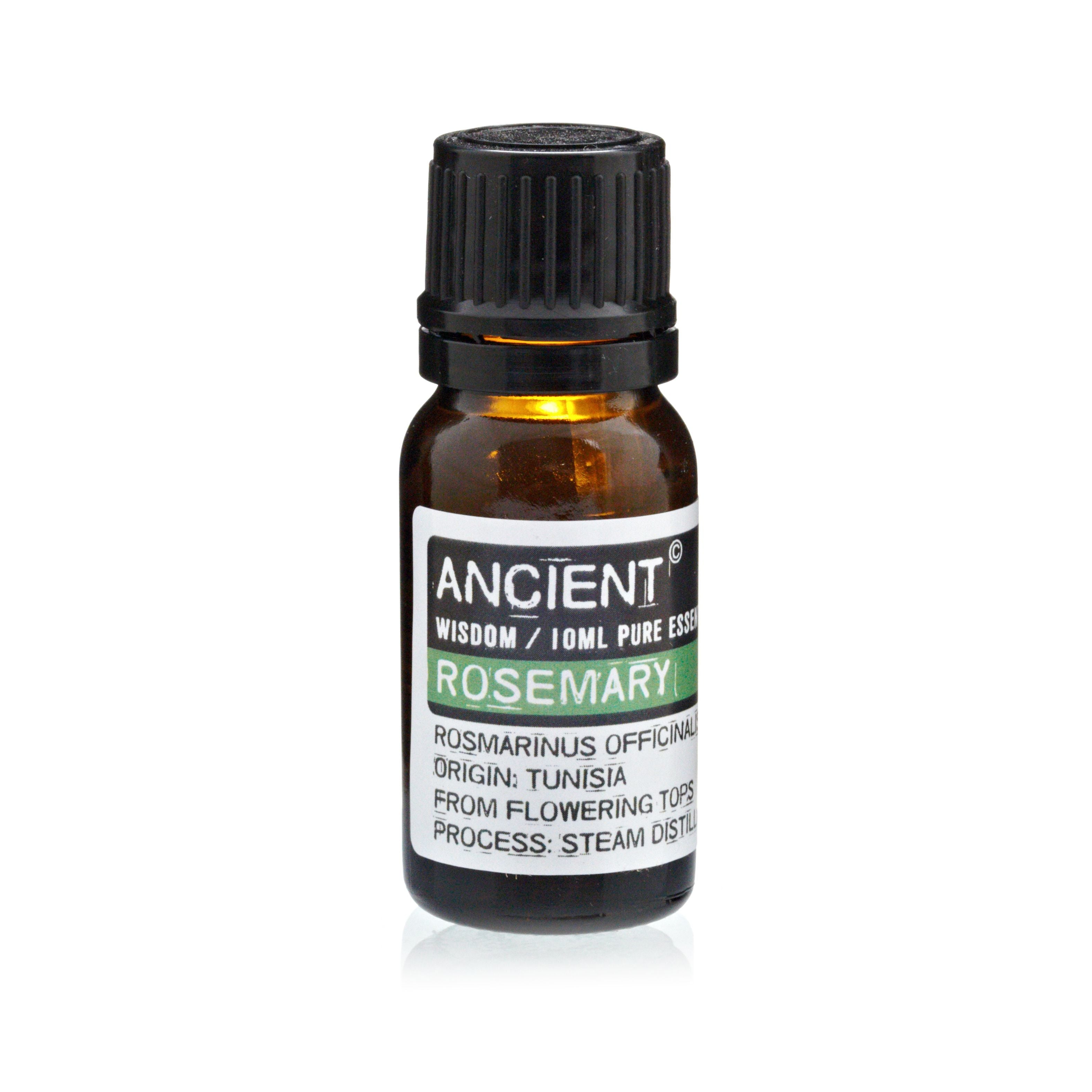 Conjunto de aceites esenciales de lavanda, árbol de té y romero de 10 ml cada uno.