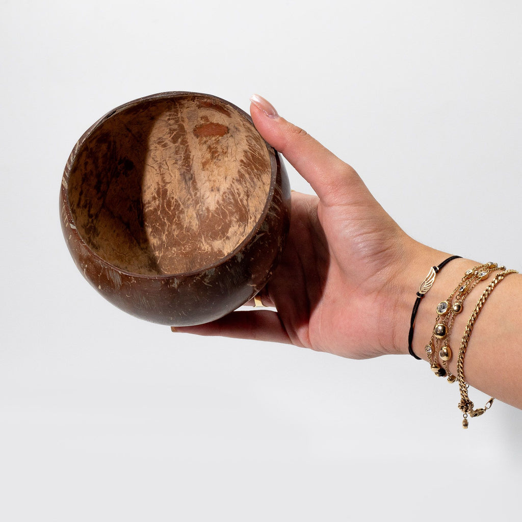 Cuenco pequeño de coco natural Pulido – 7 × 10 cm
