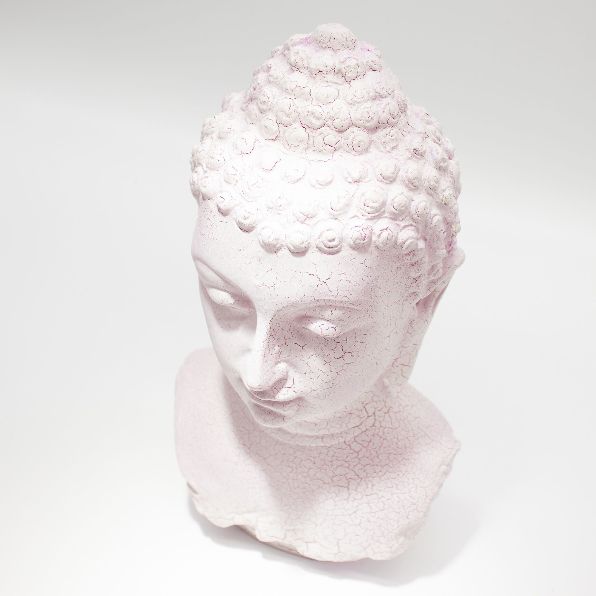 Lámpara de busto de Buda craquelado en color cereza - base oval