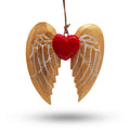 Ala y corazón de ángel de Navidad dorados - detalle blanco