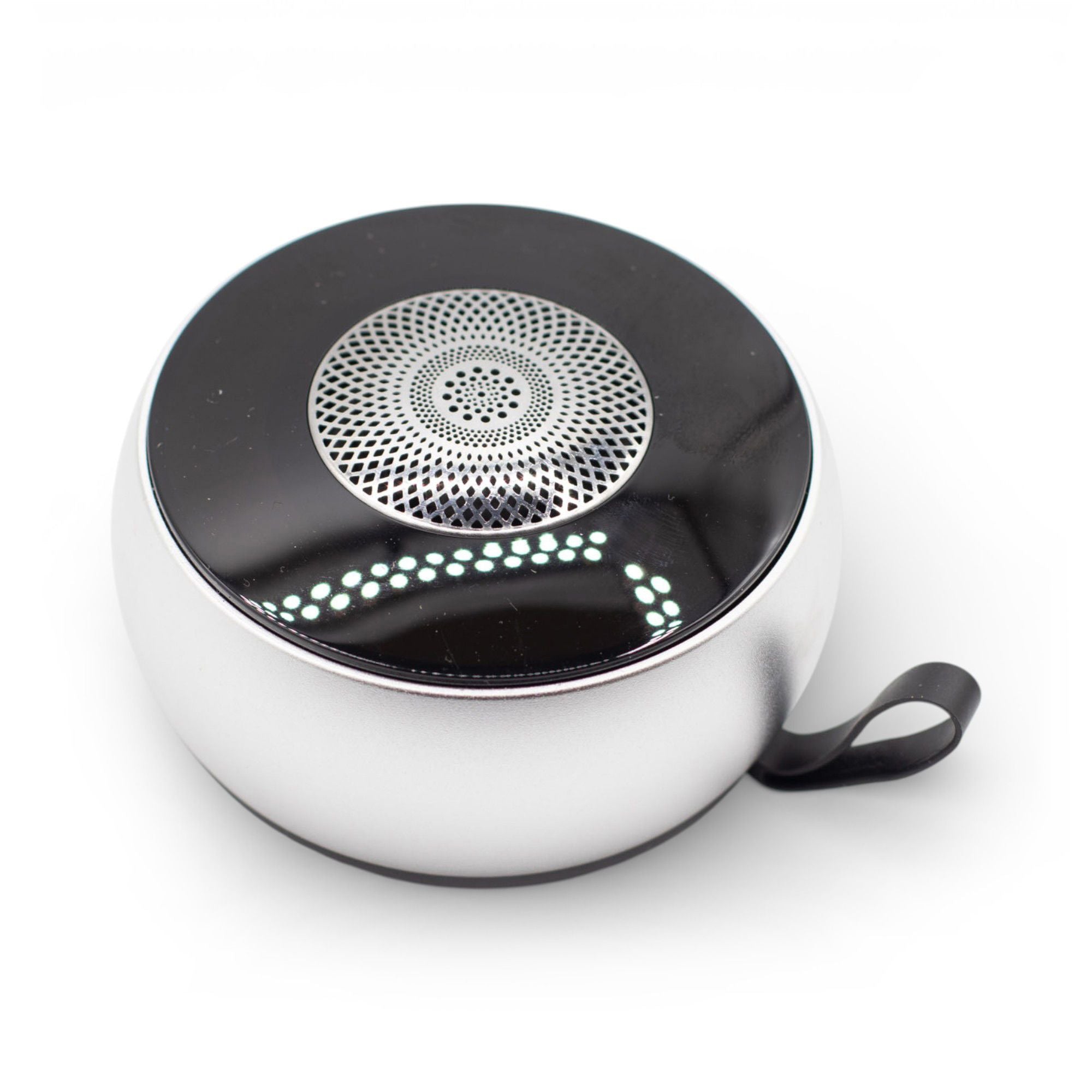 Altavoz mini plateado con efecto de iluminación Mandela
