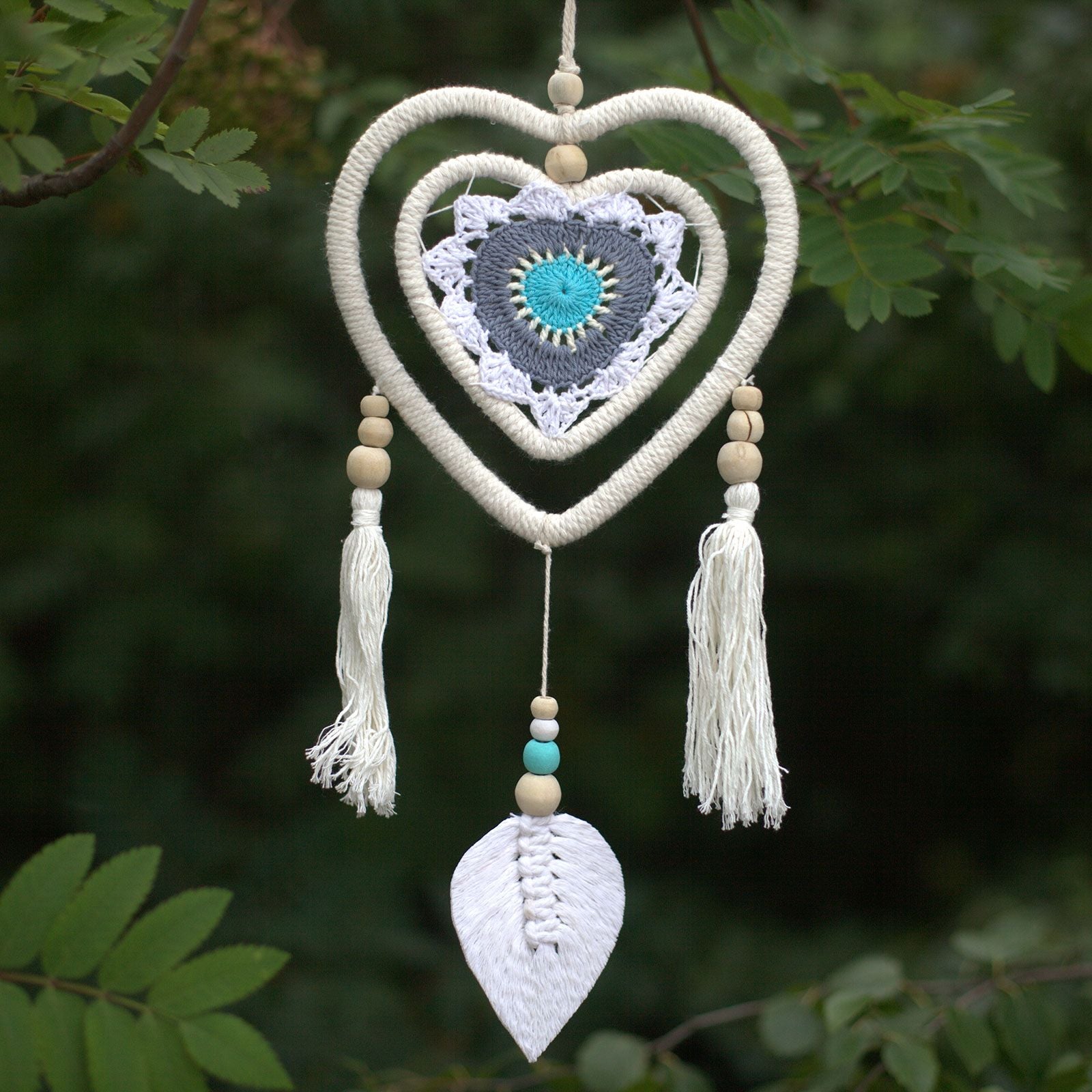 Atrapasueños - Corazón Multicolor Mediano