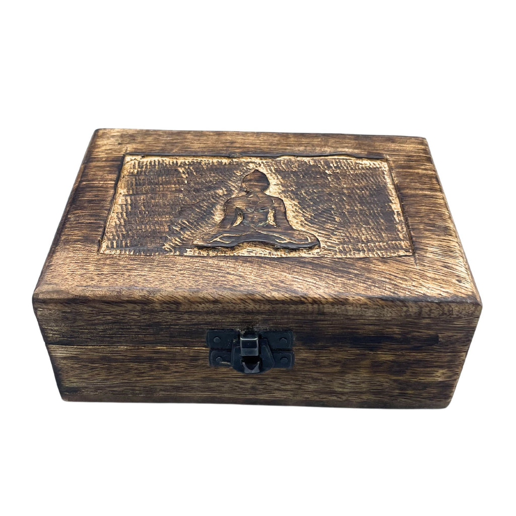 Caja de Recuerdos Mediana de Madera 15x10x6cm - Buda