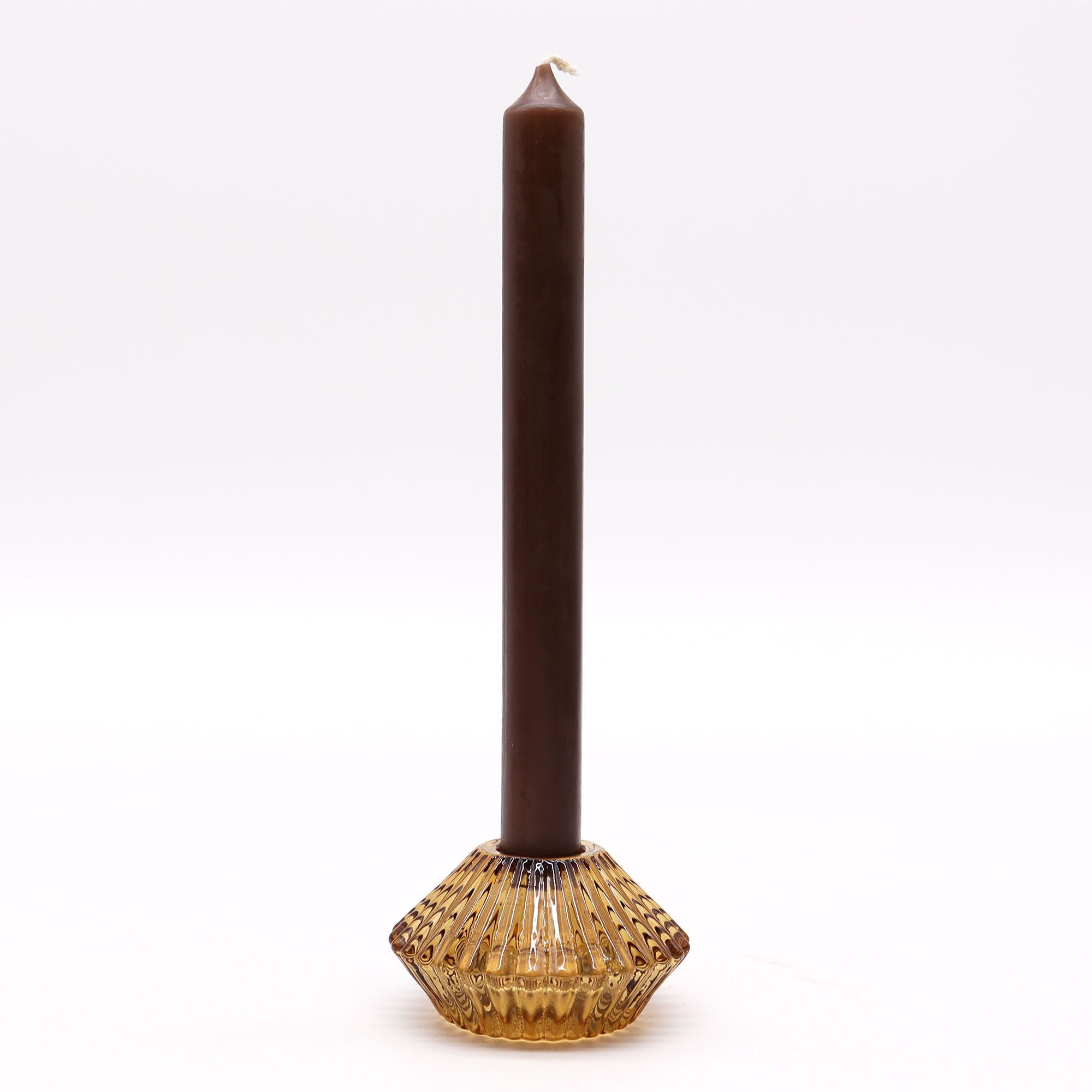 Portavelas reversible con diseño de flor para cena / vela de té - Ámbar