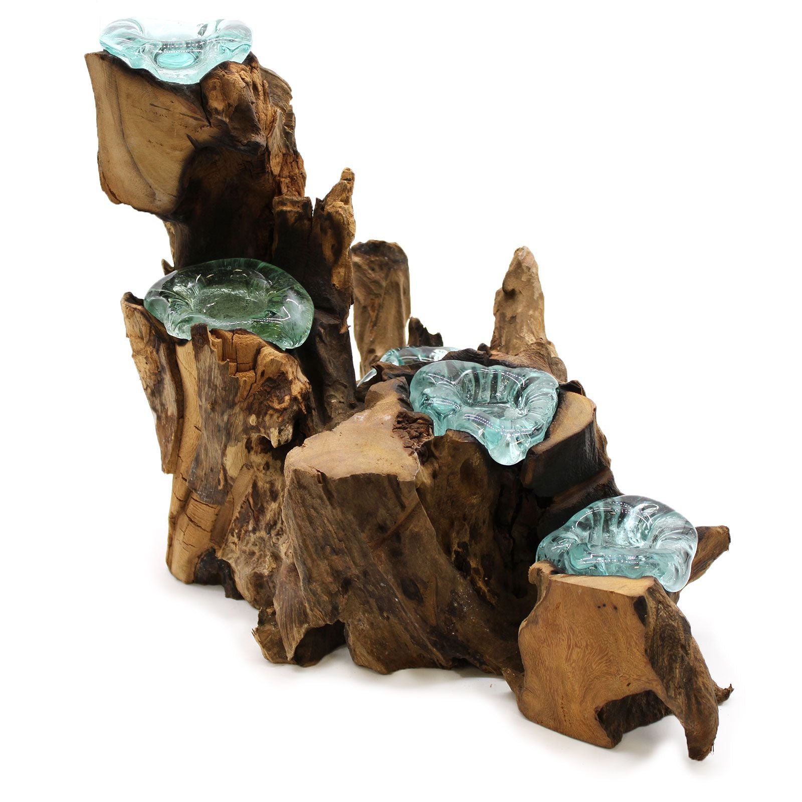 Portavelas Molton Glass Five sobre madera